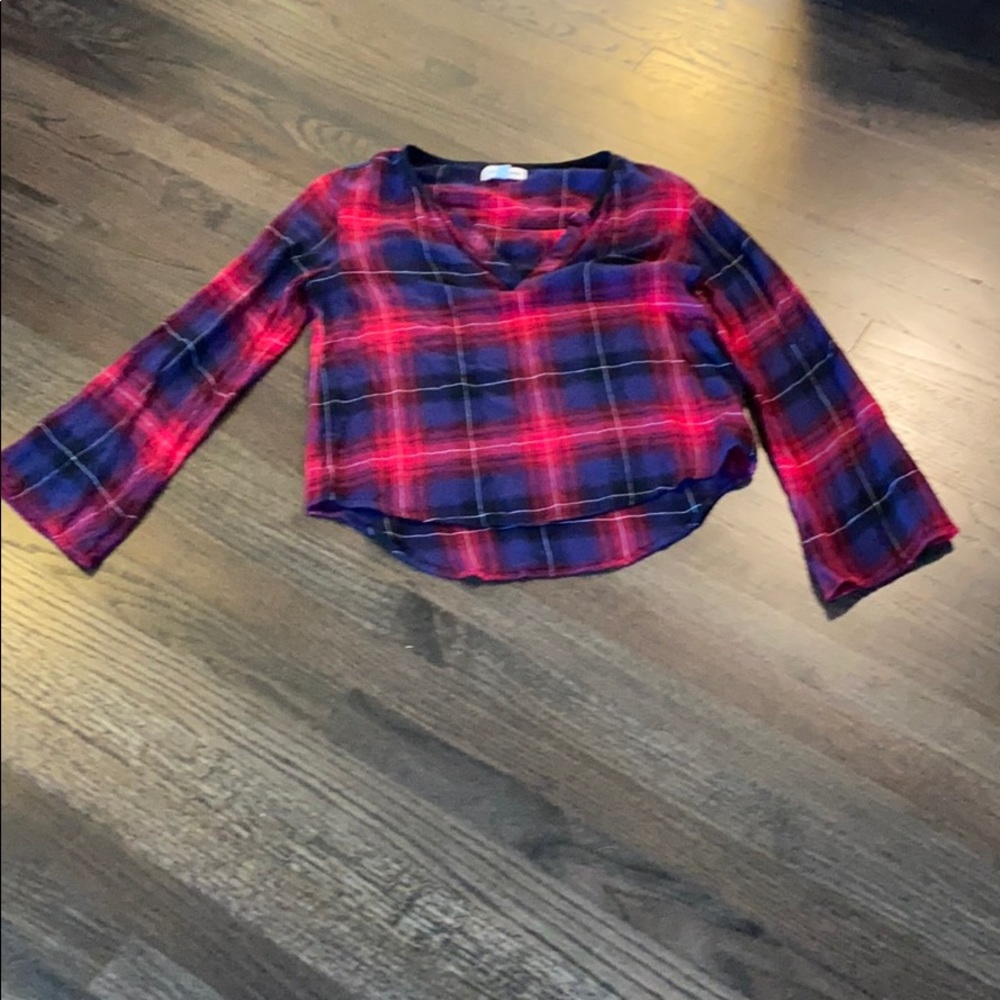 Cloth & Stone Blue and Red Plaid XS EUC